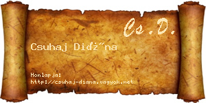 Csuhaj Diána névjegykártya